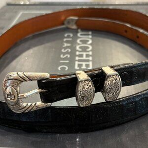 New Lucchese Classic Genuine Crocodile Unisex Belt Size 38, 1 inch wide